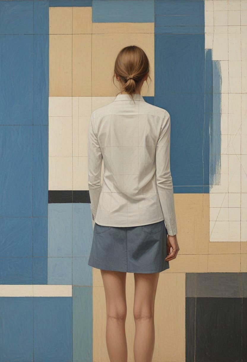 Geometric Figure in Monochromatic Outline