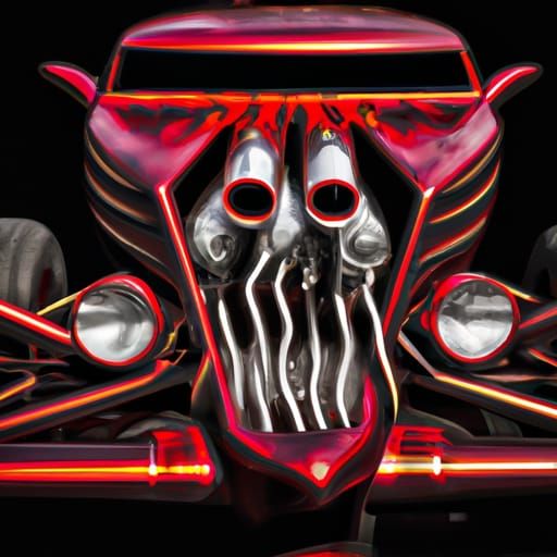 Evil Demon Hotrod Car in Digital Matte Painting