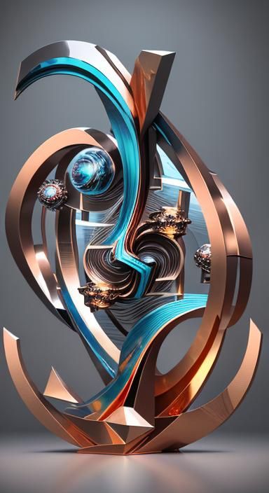 Neutron Star Collision in Abstract 3D Digital Art