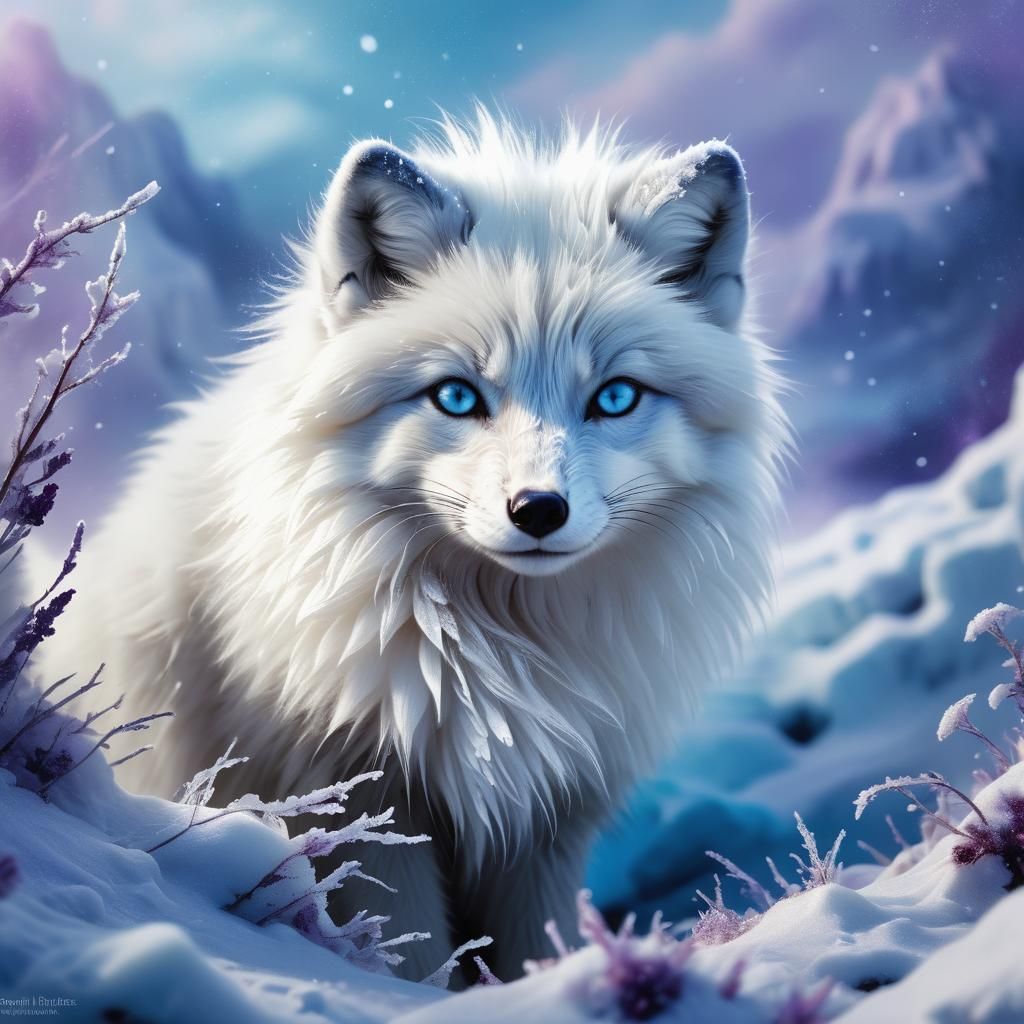 Fluffy Arctic Fox in Winter Wonderland