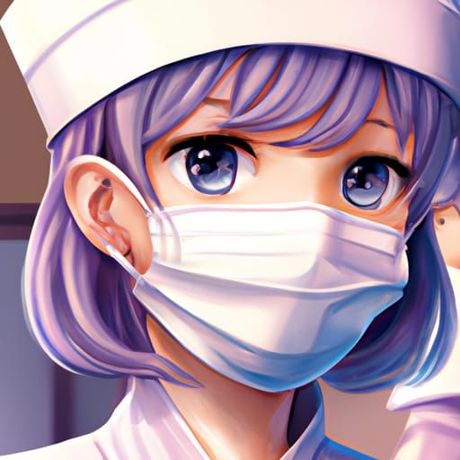 Cute Surgical Nurse Illustration in Studio Ghibli Style
