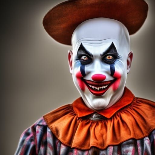 Cutesy Realistic Clown Portrait in Cinematic Style