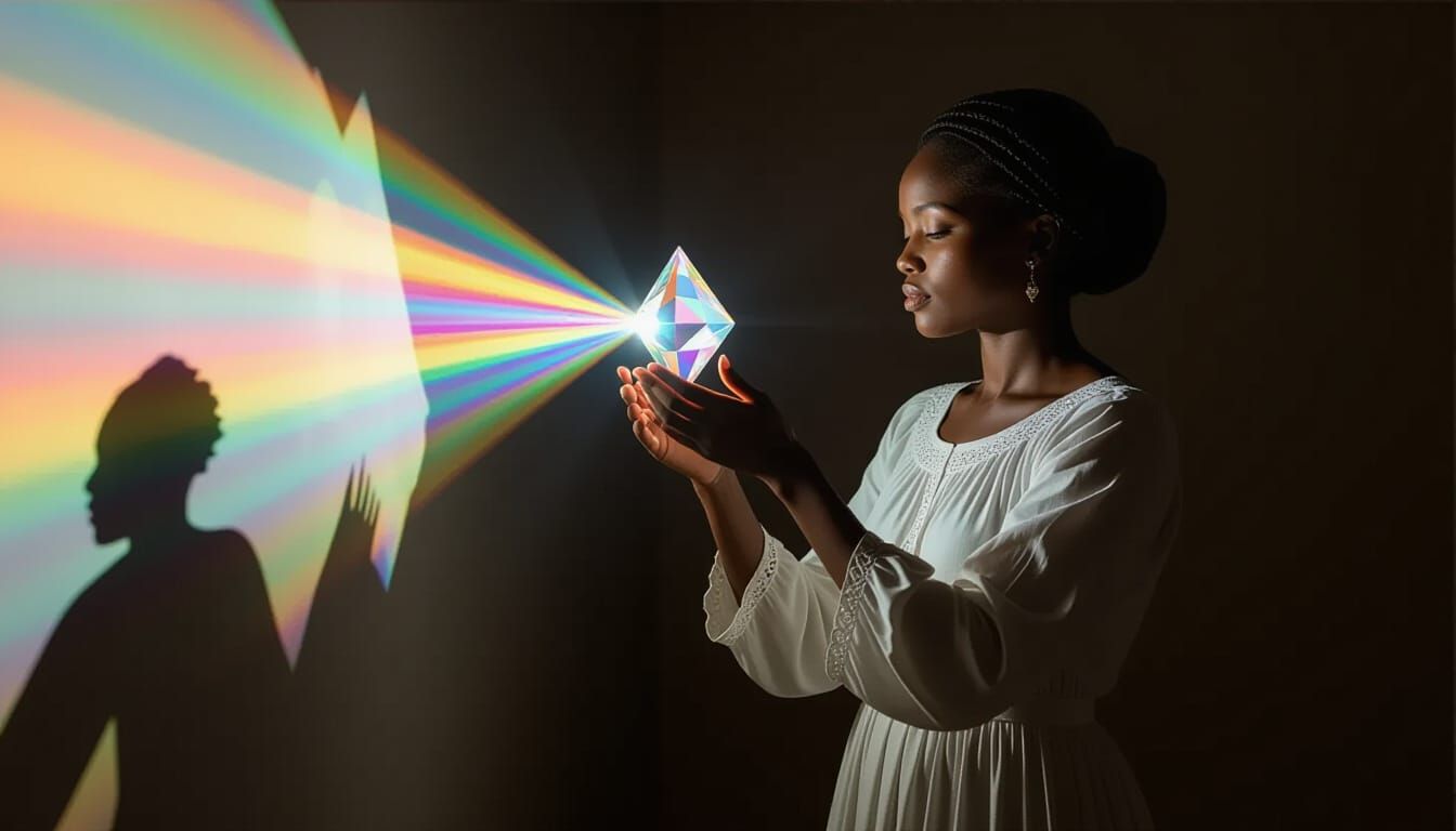Chiaroscuro Portrait of Woman with Prism