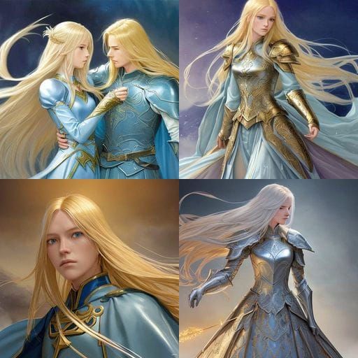 Lithe Female Paladin with Flowing Blonde Hair
