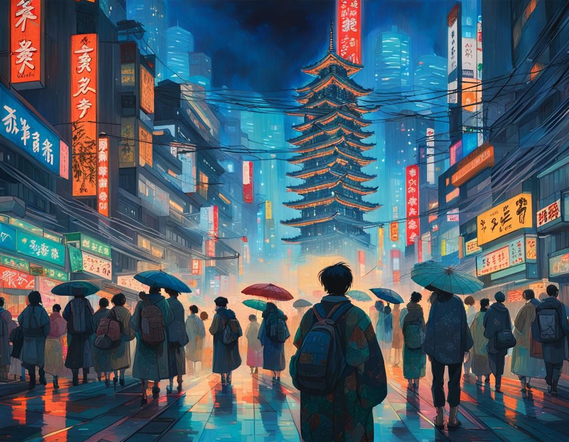 Cyberpunk Ukiyo-e: Tokyo's Neon Dreams