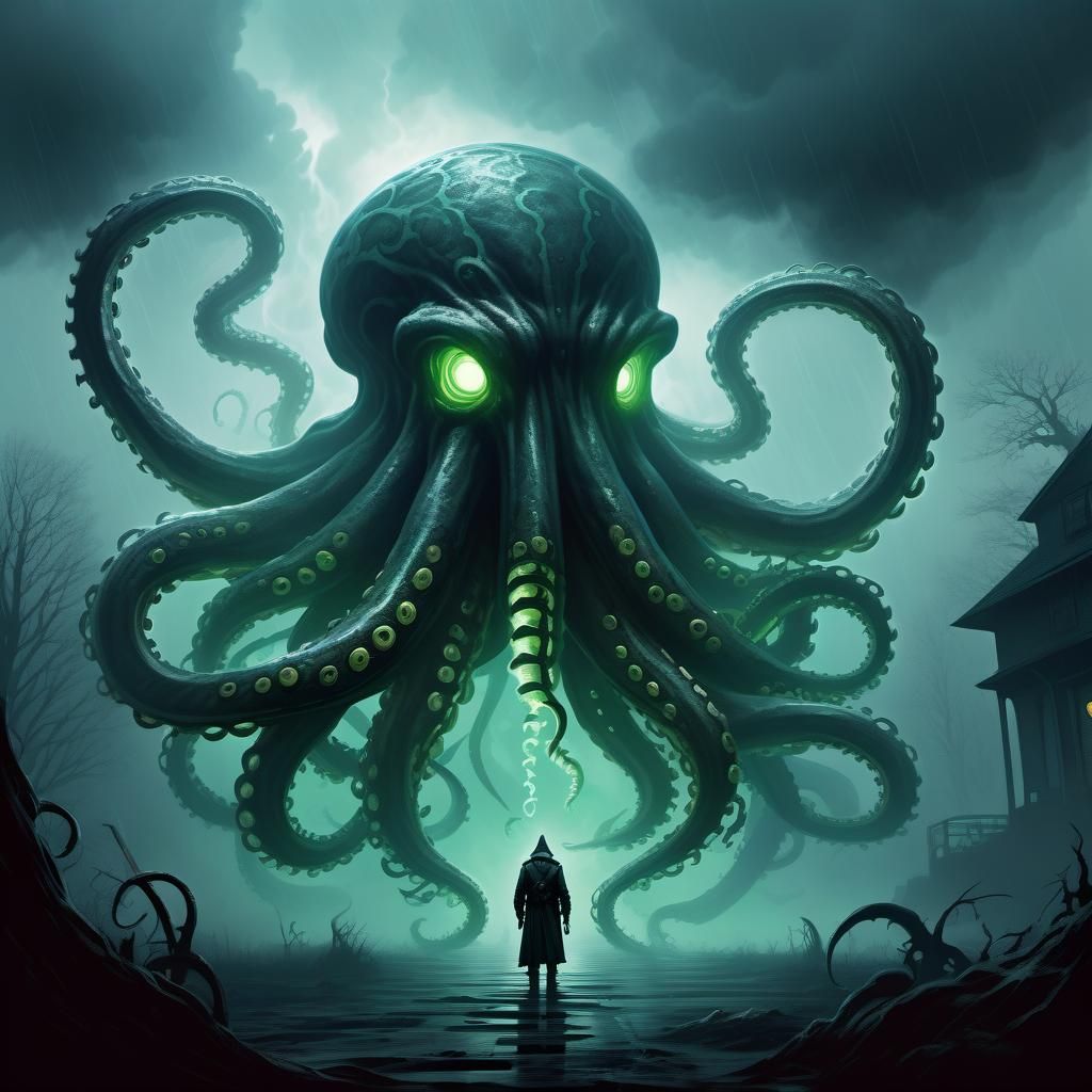 Ominous Mutagenic Bolt in Fog Art Style