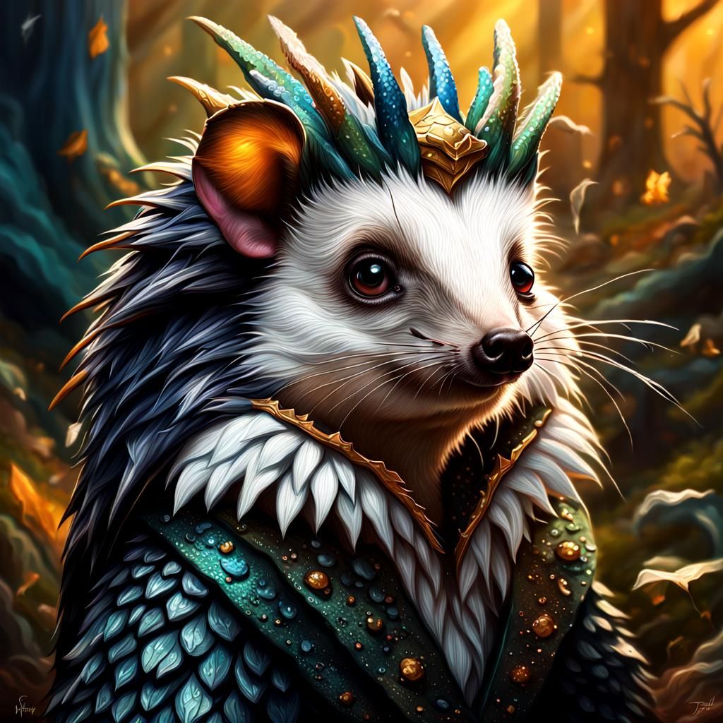 Intricate Hedgehog Fairy in Splash Art Style