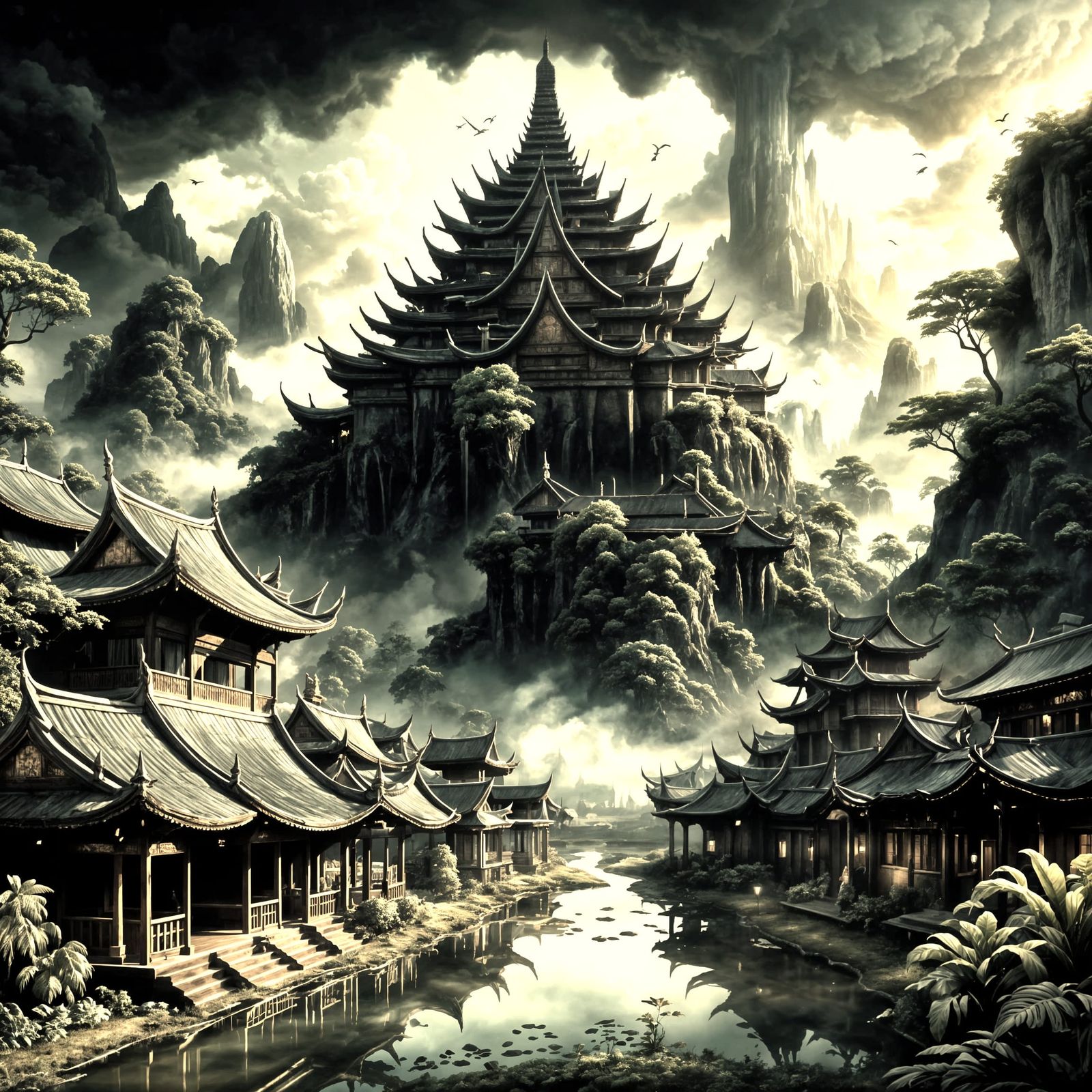 Teenage Couple Sharing Ice Cream: Digital Matte Painting