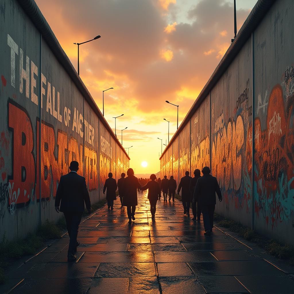 Berlin Wall: Unity and Hope in Matte Painting Style