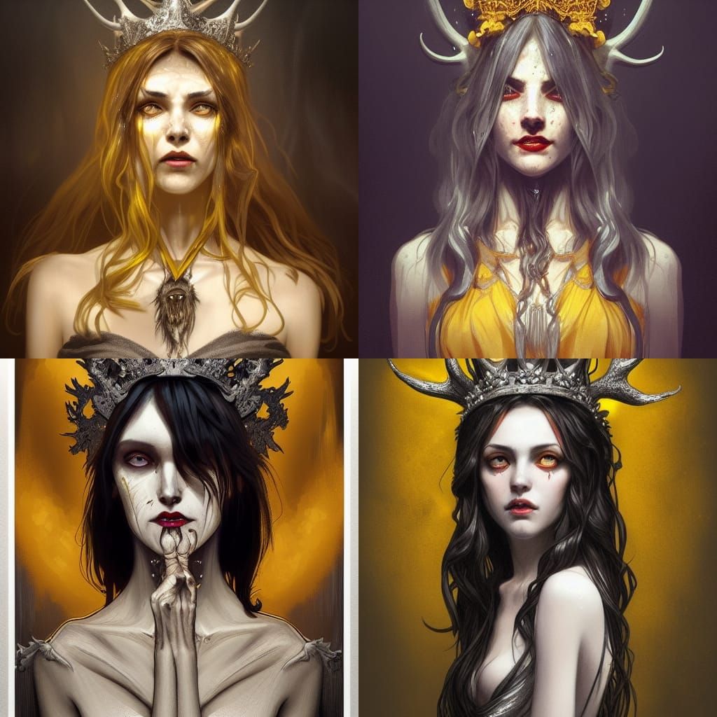 Wendigo Witch Portrait in Victorian Style