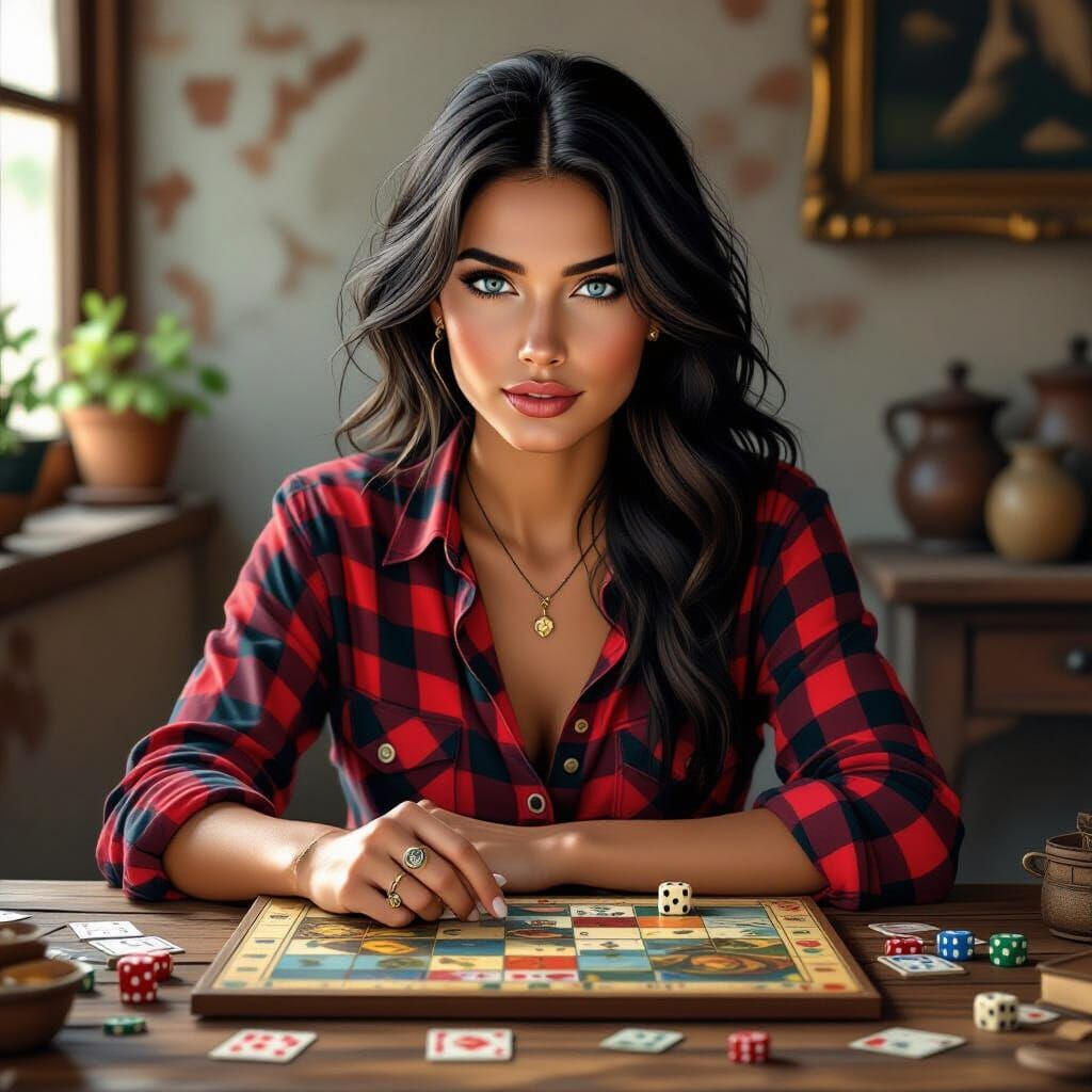 Renaissance Portrait of Woman with Wargame Table