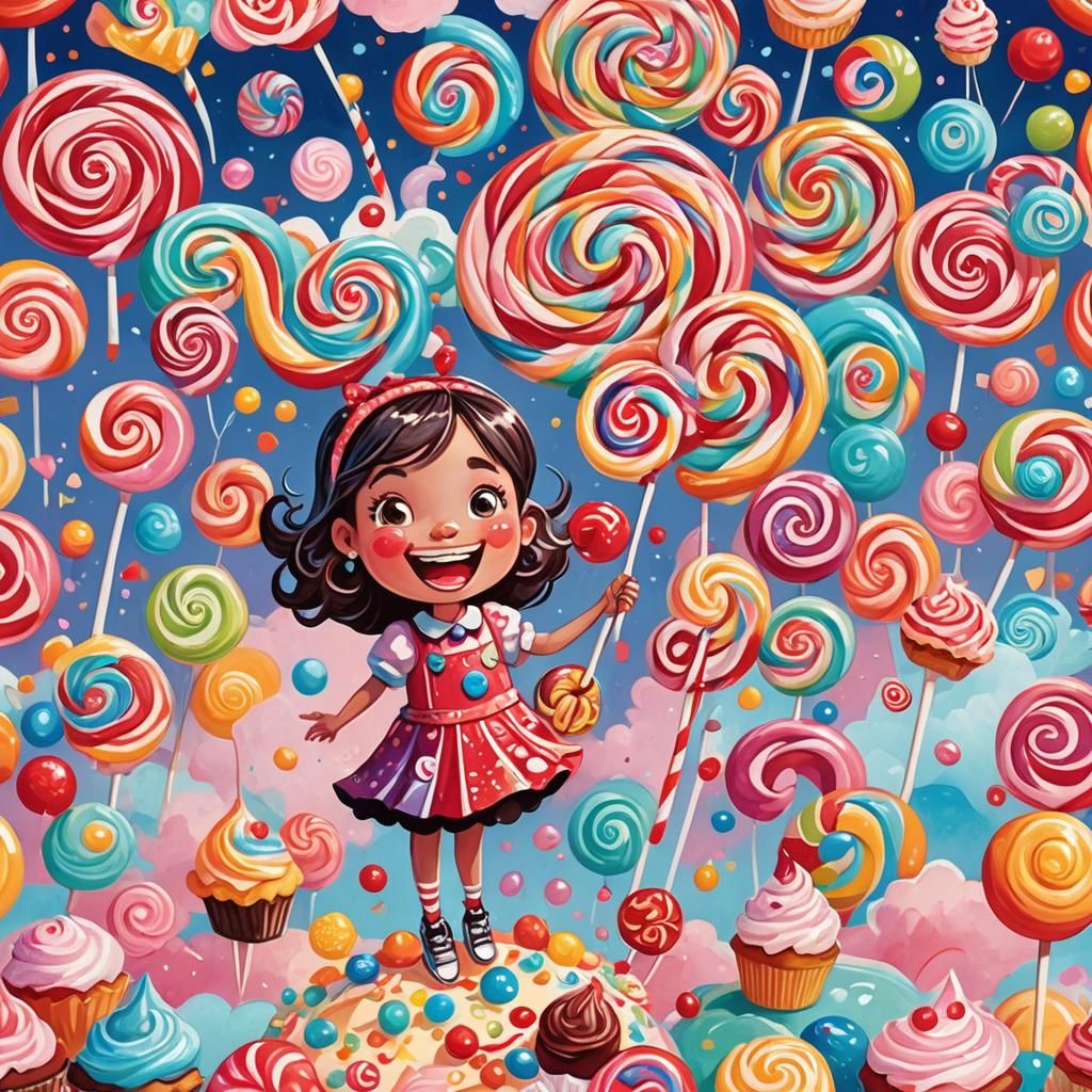Smiling Food Character in Whimsical Gouache Wonderland