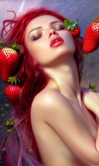 Strawberry Girl: Sensual Fantasy in Hyperrealism
