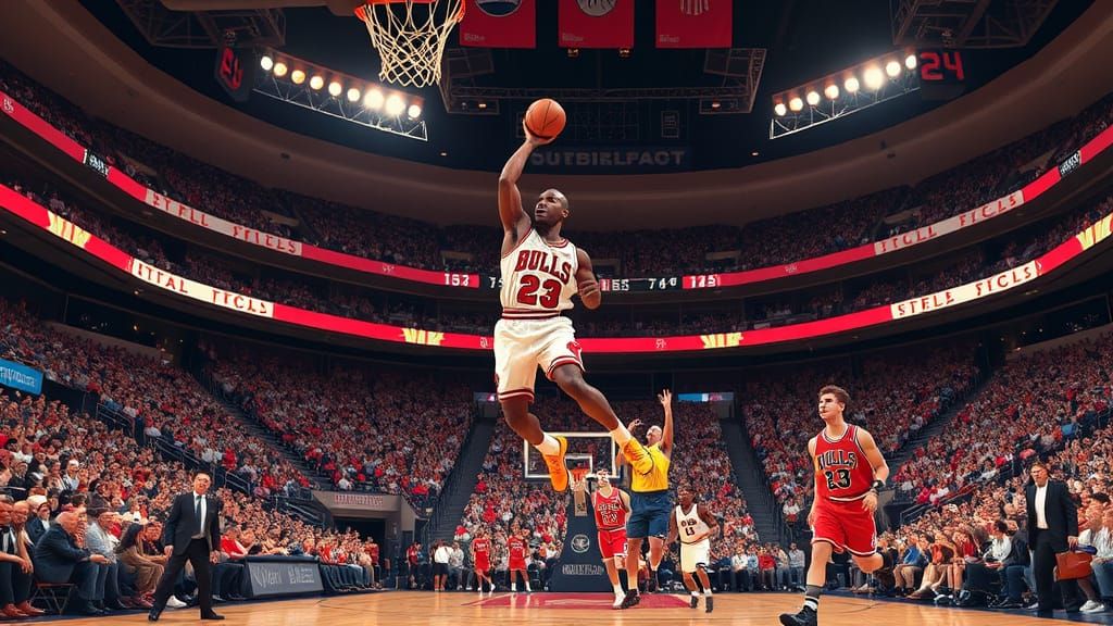 Michael Jordan Dunks: 3D Anime-Inspired CGI Art