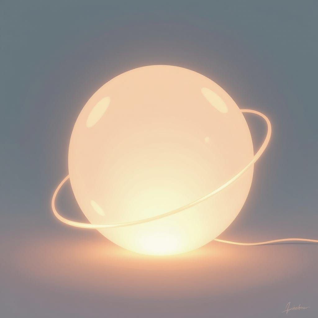 Ethereal Orb Emitting Warm Light, Symbolizing Comfort