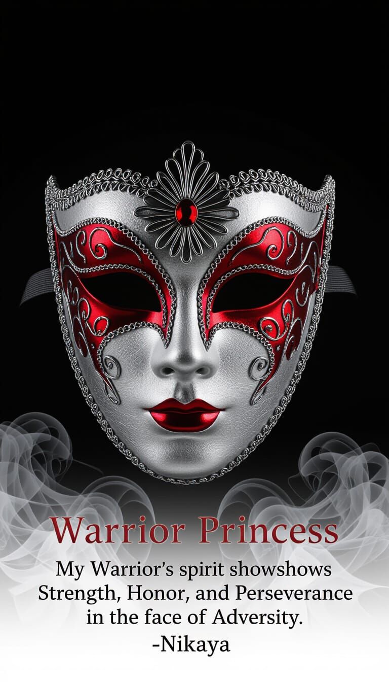 Warrior Princess Masquerade Mask in Dark Fantasy Style
