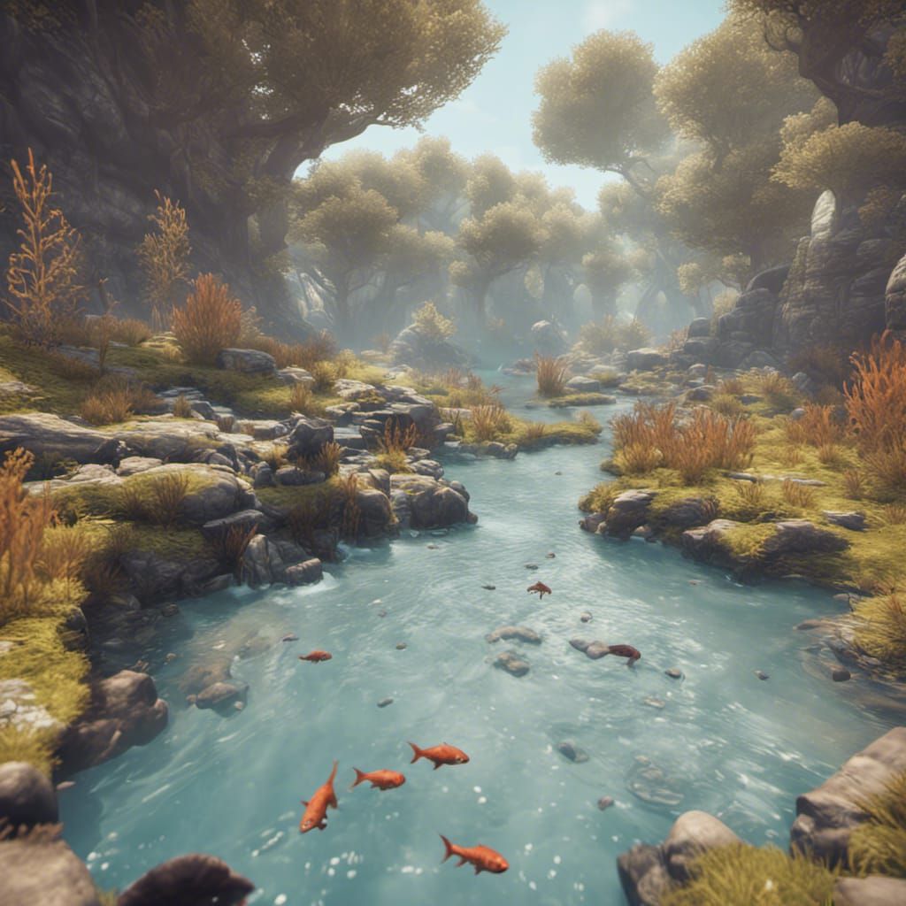 Dead Fish Quote in 3D Game Cinematic Style