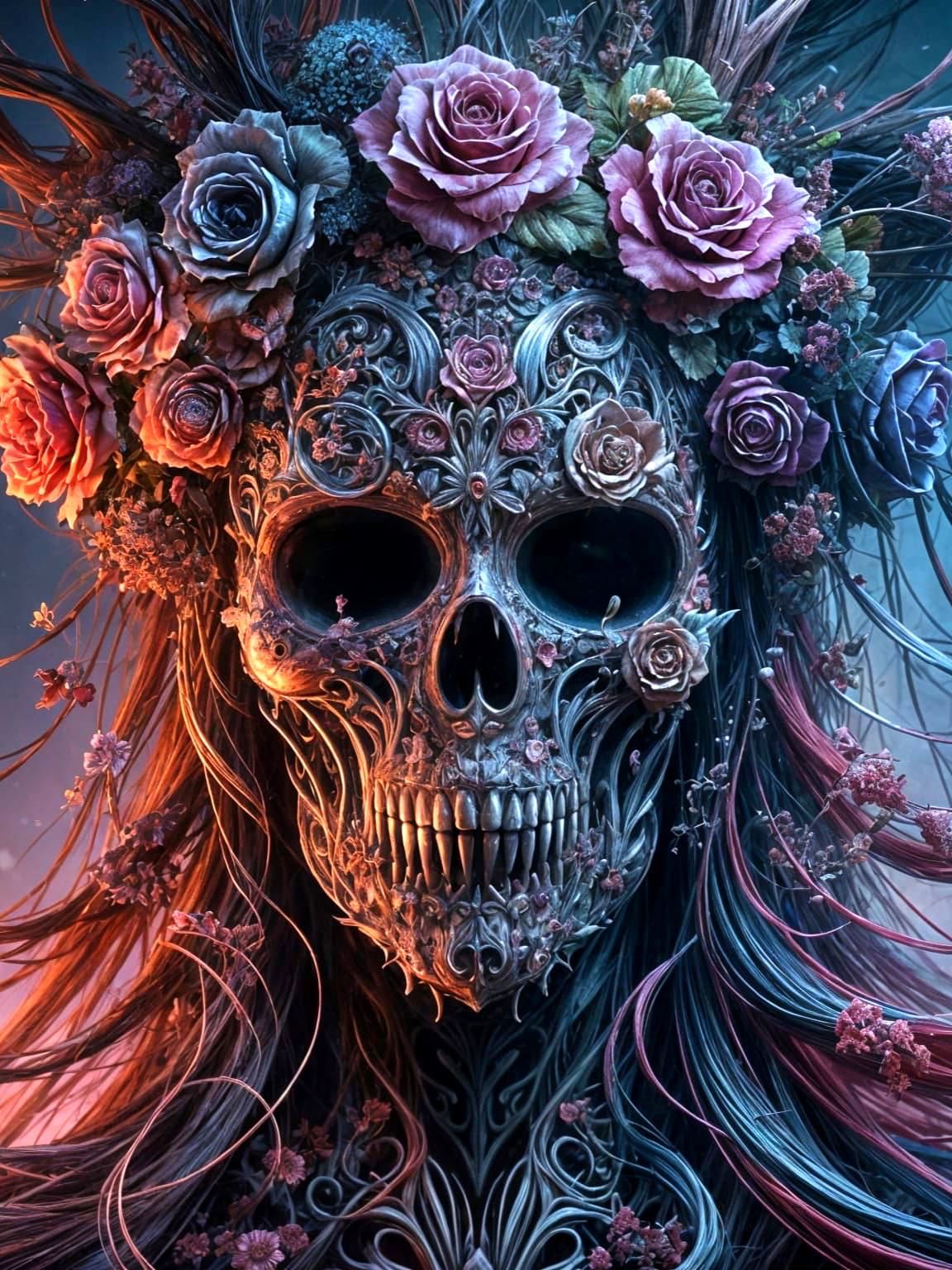 Macabre Masked Figure in Dark Fantasy Style