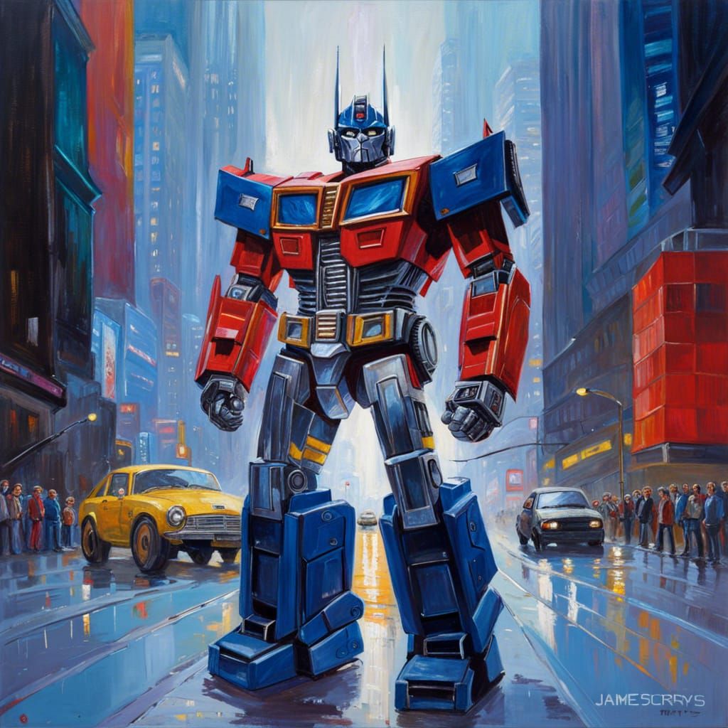 Optimus Prime, transforming into the transformers