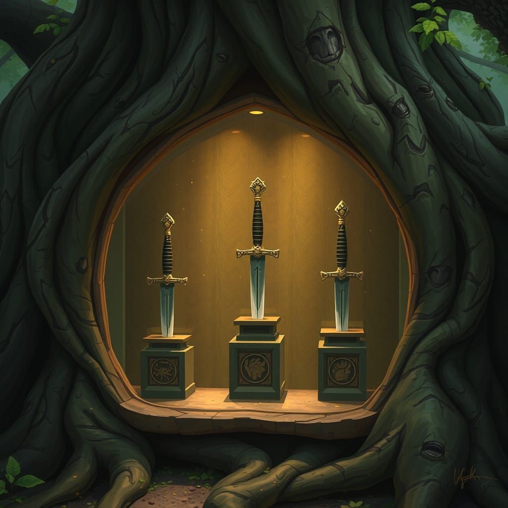 Mysterious Sylvan Reliquary in Ironwood Roots