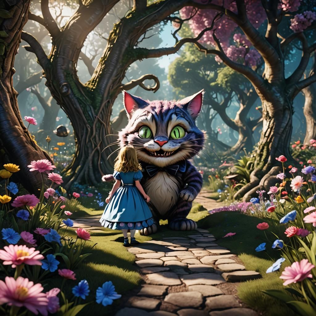 Alice and Cheshire Cat: 3D Game Cinematic
