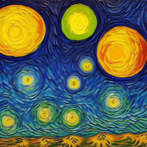 Impressionist Solar System Painting in Van Gogh Style