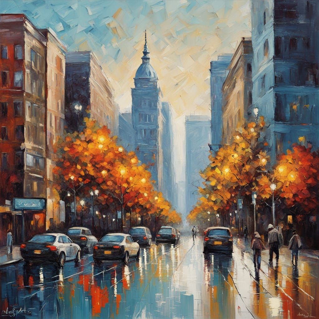 Salt Lake City Vibrant Urban Vista in Neo-Impressionist Styl...