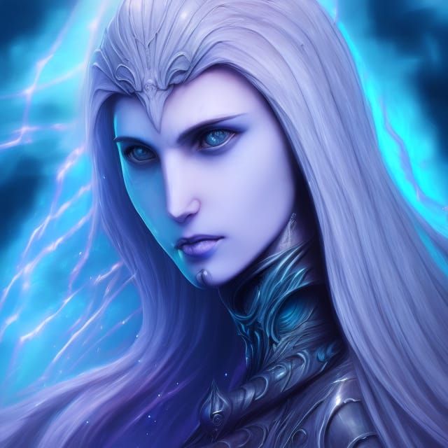 Neptune as Woman: Hyperdetailed Digital Art Portrait