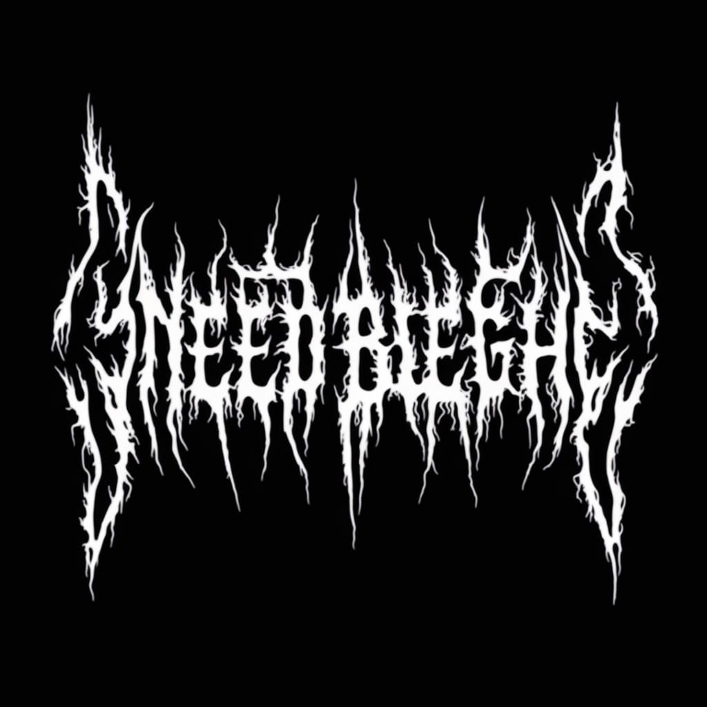 I NEED BLEGH! in Black Metal Font
