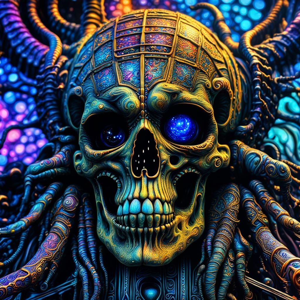 Psychedelic Abyss Fear in Hyperrealistic Style