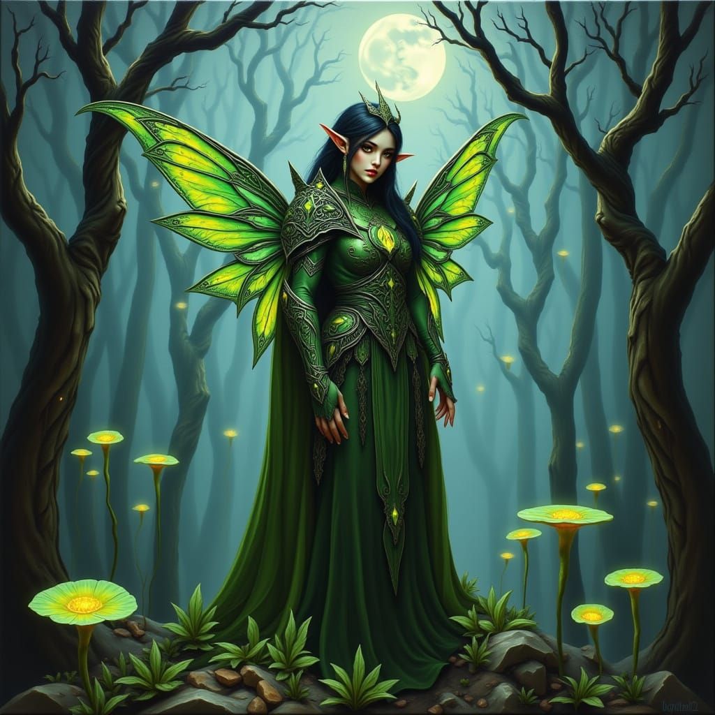 Enchanted Druidic Warrior in Emerald Vines