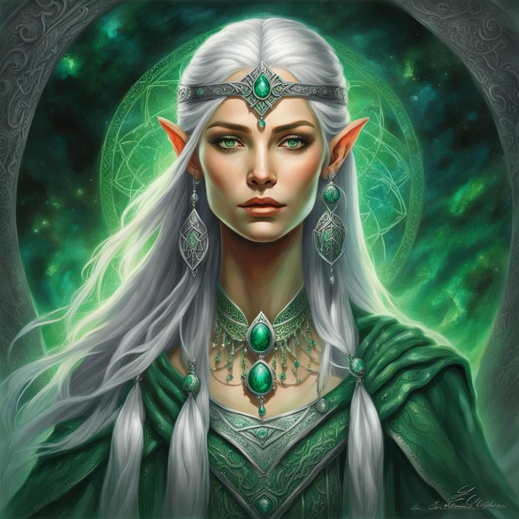 Elven Sorceress: Arcane Power and Grace