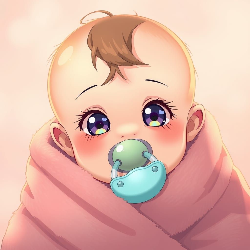 Cute Anime Toddler in Pastel Hues