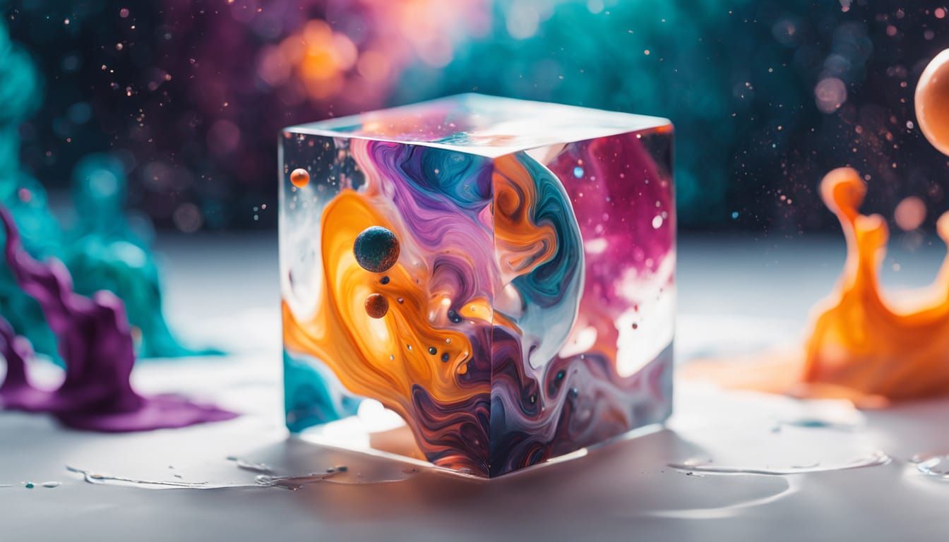 Cosmic Glass Cube Universe in Ethereal Light