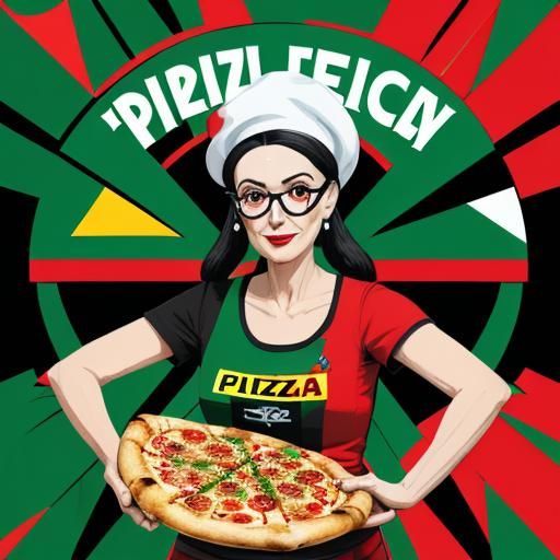 Pizzeria Delivery Logo in Pop Art Style