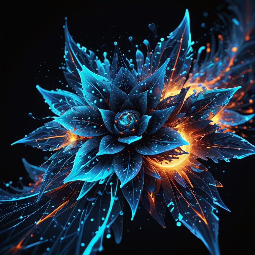 Futuristic Glowing Generative Design in 3D