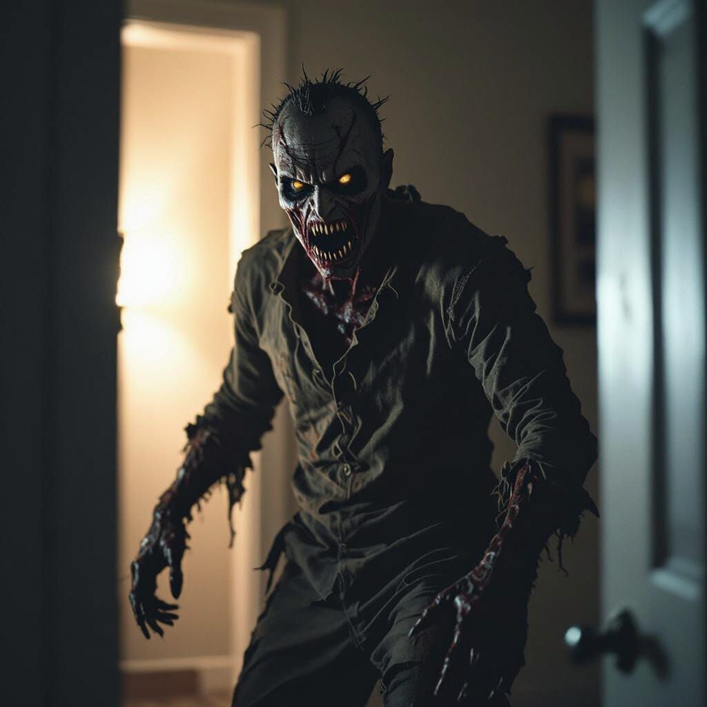 Horrifying Deformed Creature Emerges from Darkness