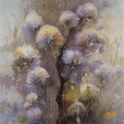 Surreal Symbolic Garden with Dual Worlds