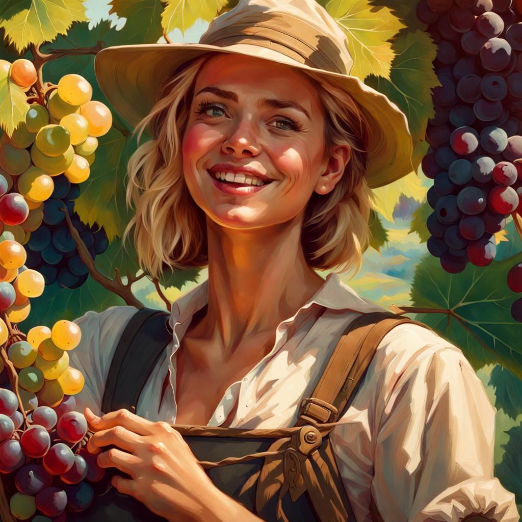 Cara Delavigne Harvests Grapes: Comic Book Art