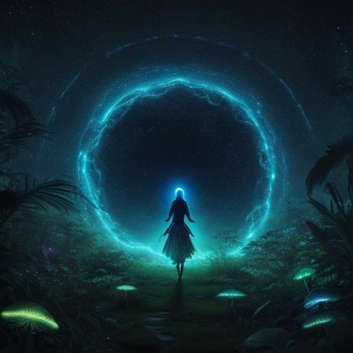 Cosmic Underdog: Astral Illustration in Shamanic Style