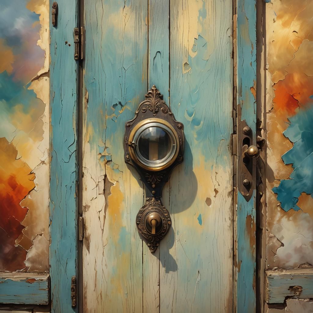 Surreal Door with Jar Handle in Dreamlike Style