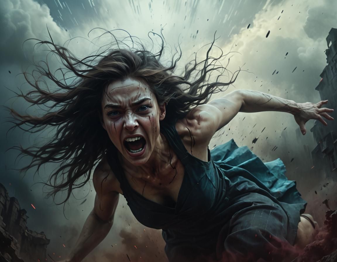 High-Speed Emotional Portrait in Dark Fantasy Style