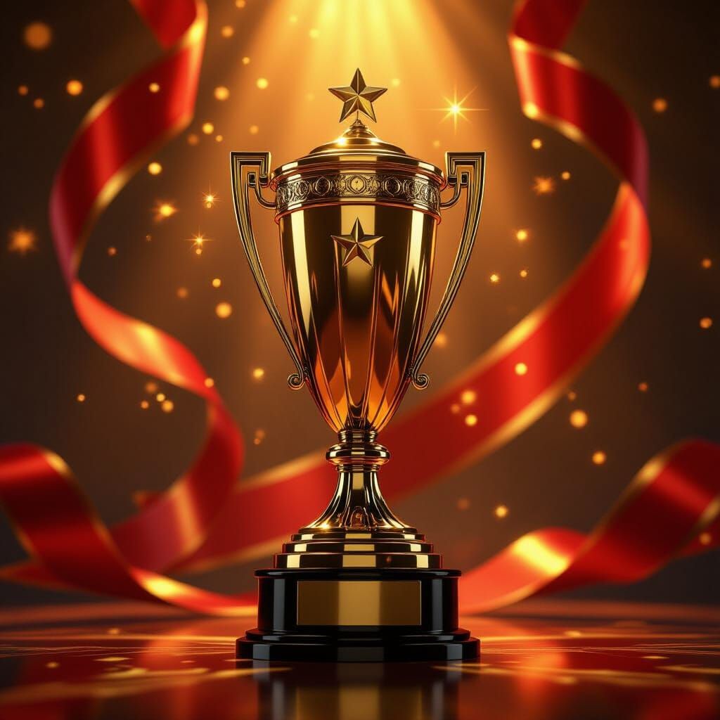 Animated Golden Trophy Award Ceremony Motion Graphics