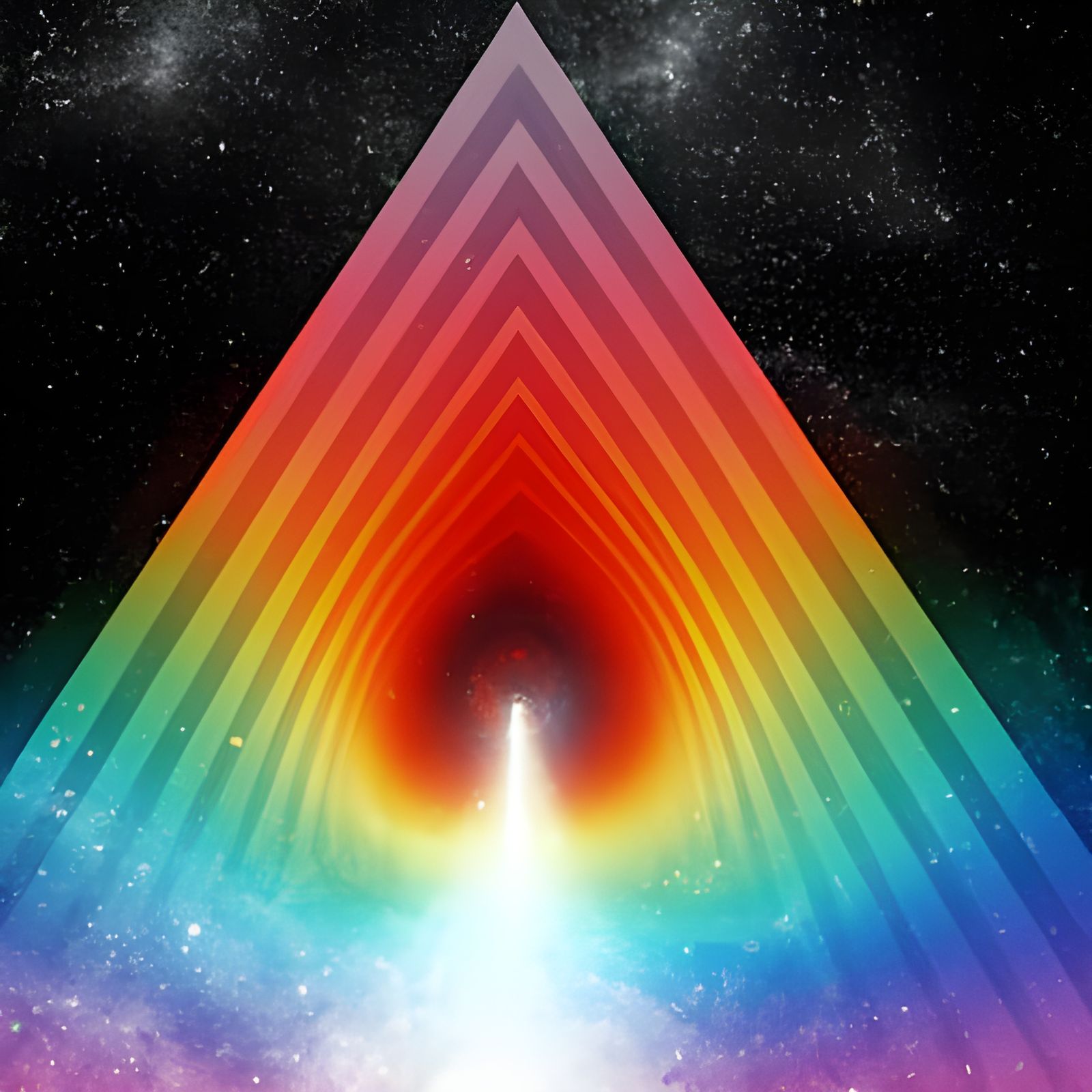 Cosmic Rainbow in Synthwave Style