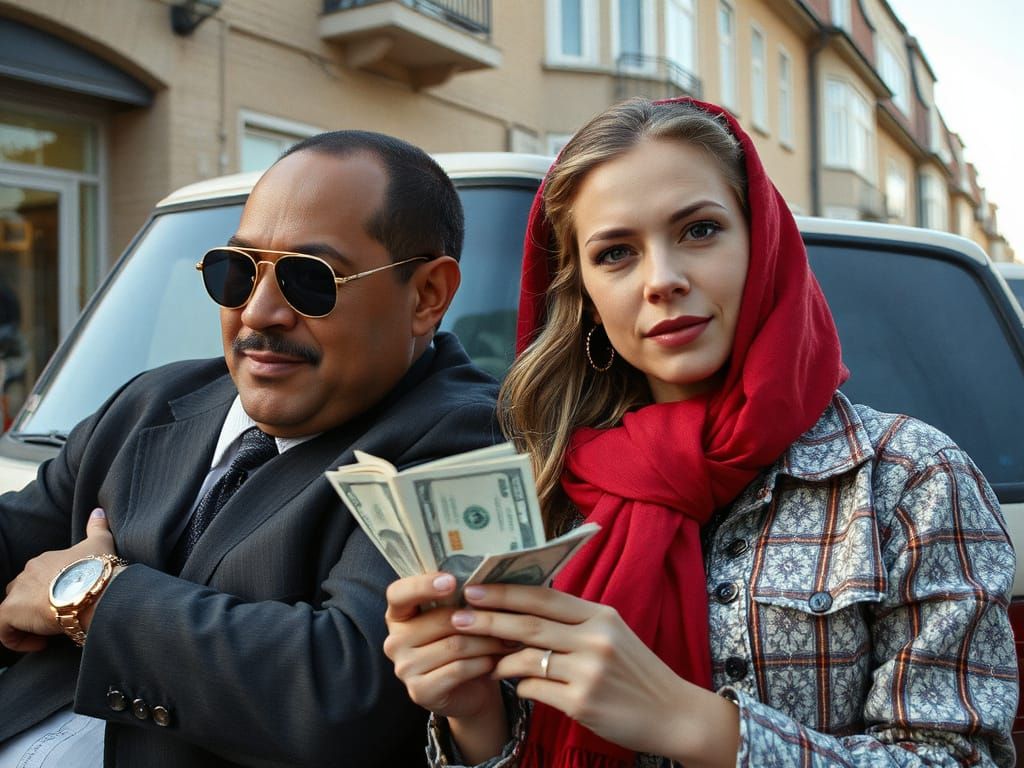 Affluent Couple in Photorealistic Film Style