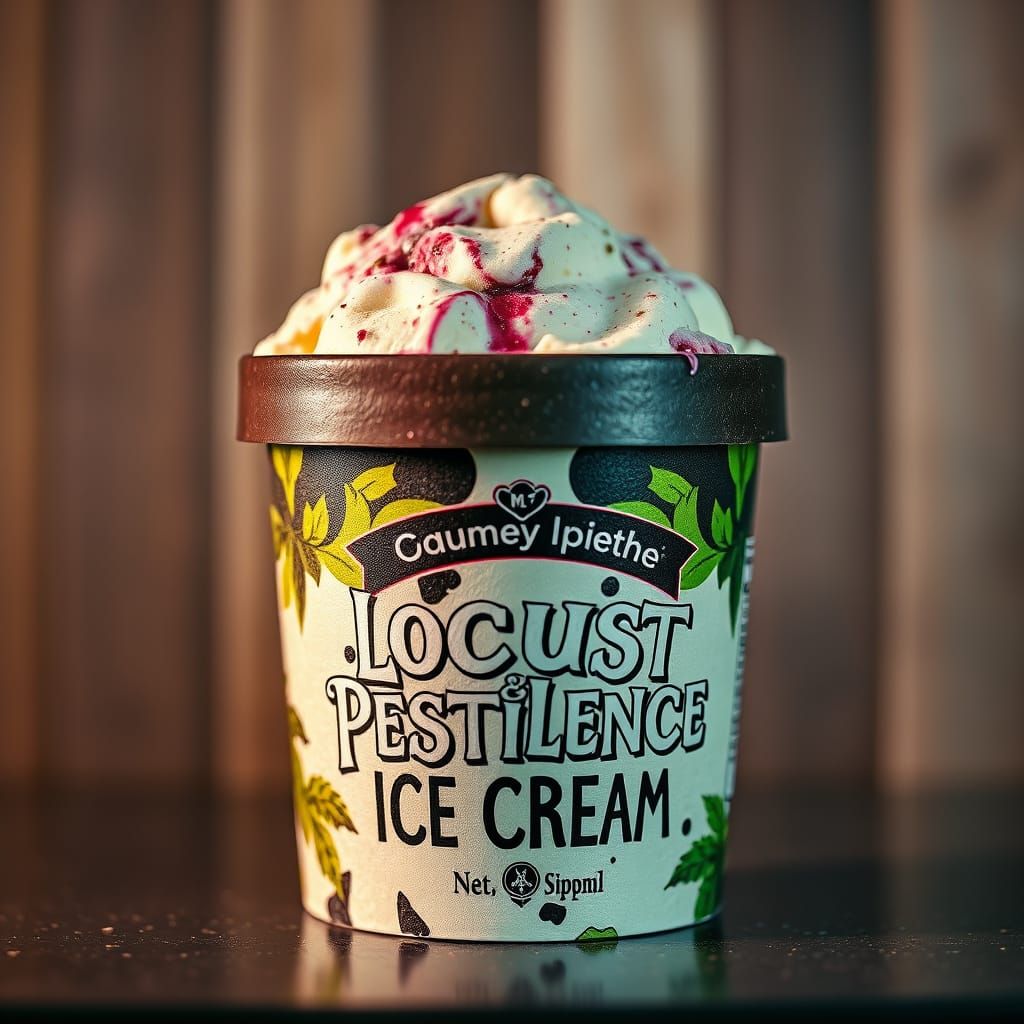 Locust & Pestilence Ice Cream: Realistic Product Photography