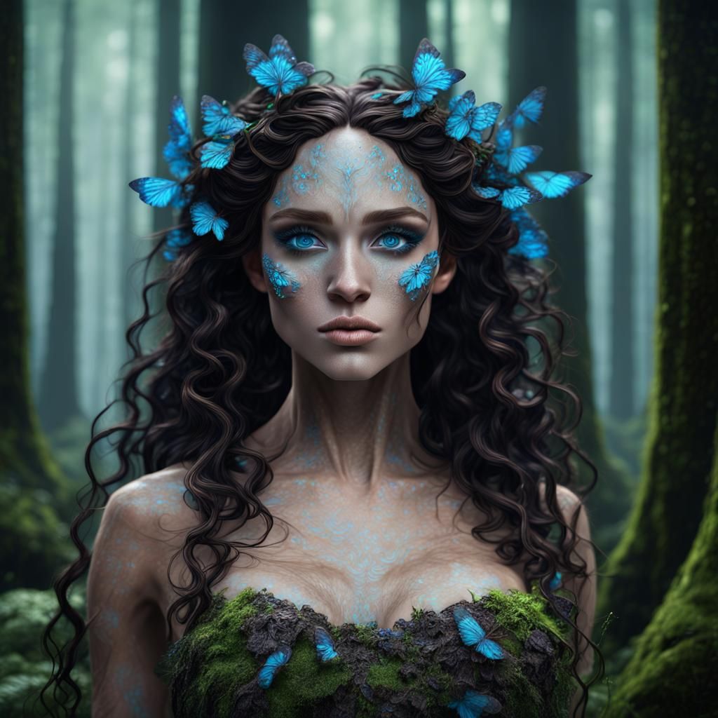 Detailed Forest Nymph in a Matte Painting