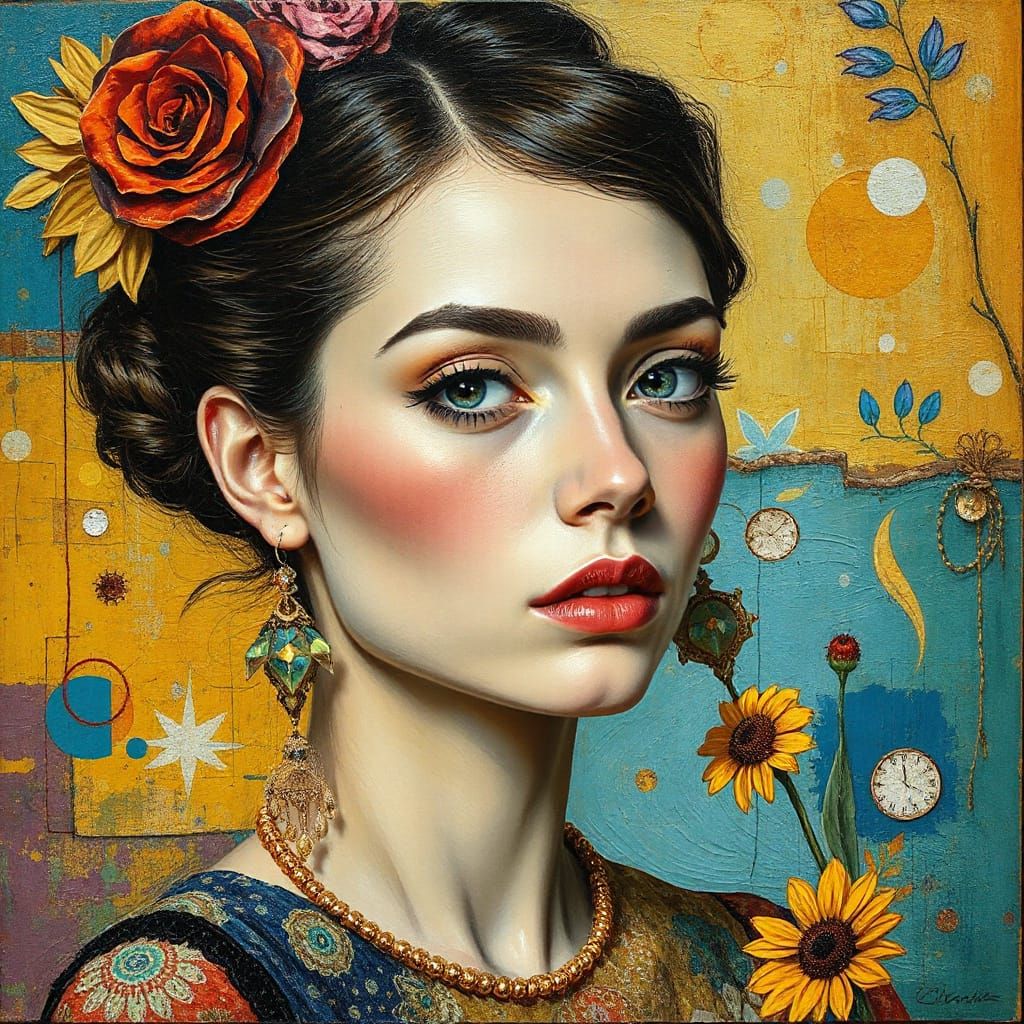 Psychedelic Portrait in Expressionist Style