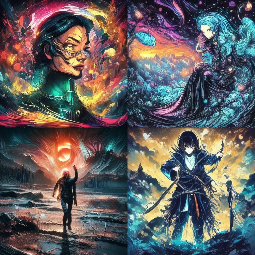 Coloring Page of a Girl in Forest, Line Art