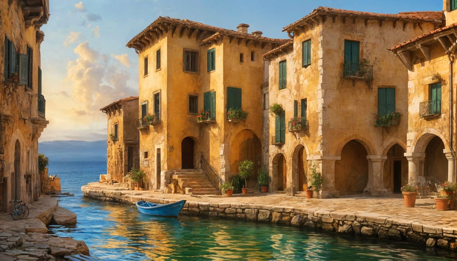 Italian Seaside Village in Renaissance Style
